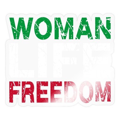 Women Life Freedom Iran Protest Flagge Aufkleber Sticker, max. 10 x 10 cm
