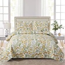 Floral Quilt Sets Twin Size Reversible Countryside Bedspread Coverlets Lightw...