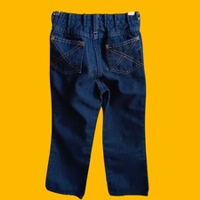 Vintage 1970's Boys Jeans 6/7 19x21 SEARS TOUGHSKINS RAW FLARE HIPPIE USA