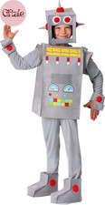Robot Rascal Kids Robot Costume, 100 Polyester, Tunic, Pants, Boot Covers, Prin