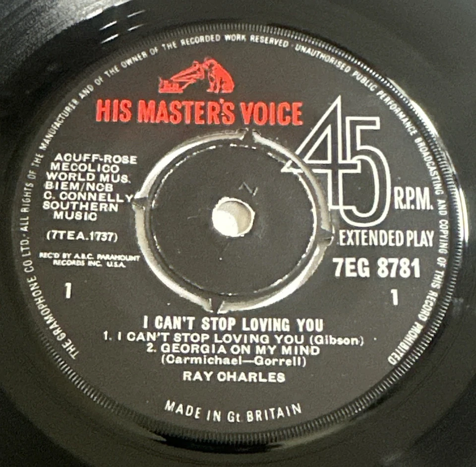 Ray Charles - I Can't Stop Loving You 7” Vinyl Record Mono VG+ / EX - Image 4 of 4