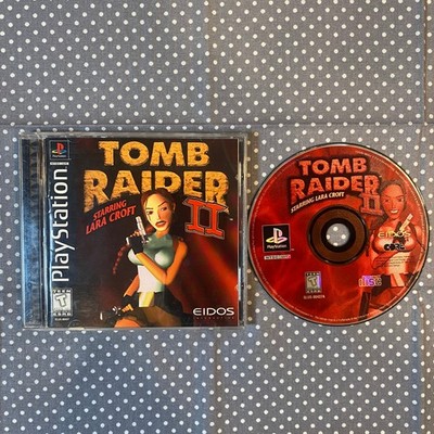 Tomb Raider II (PlayStation, PS1, Black Label) CIB Complete with Reg Card