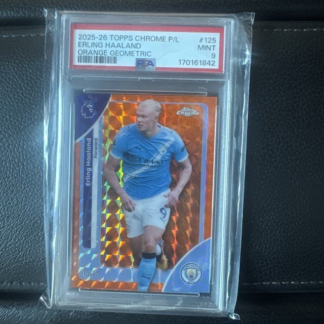 2026 Topps Chrome Premier League Erling Haaland /25 Orange Raywave Refractor 🔥