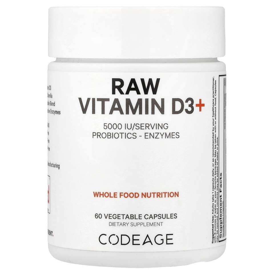 Raw Vitamin D3+, 60 Vegetable Capsules