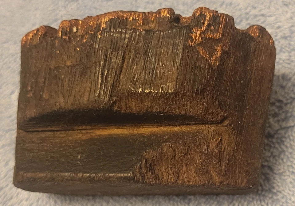 Antique Ornate Hand Carved Wooden Fabric Stamp Block with a Intricate Design - Image 2 of 4