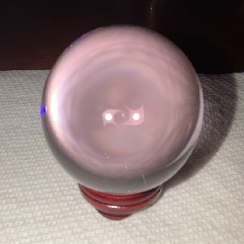 Polished Pink Crystal Healing Sphere Ball Orb with Stand