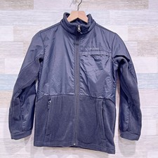 Columbia Steen Mountain Overlay Jacket Black Fleece Nylon Youth Boys Large 14 16