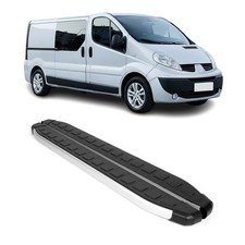 Seitenbretter Trittbretter für Renault Trafic 2001-2014 L2 Langer Alu Schwarz