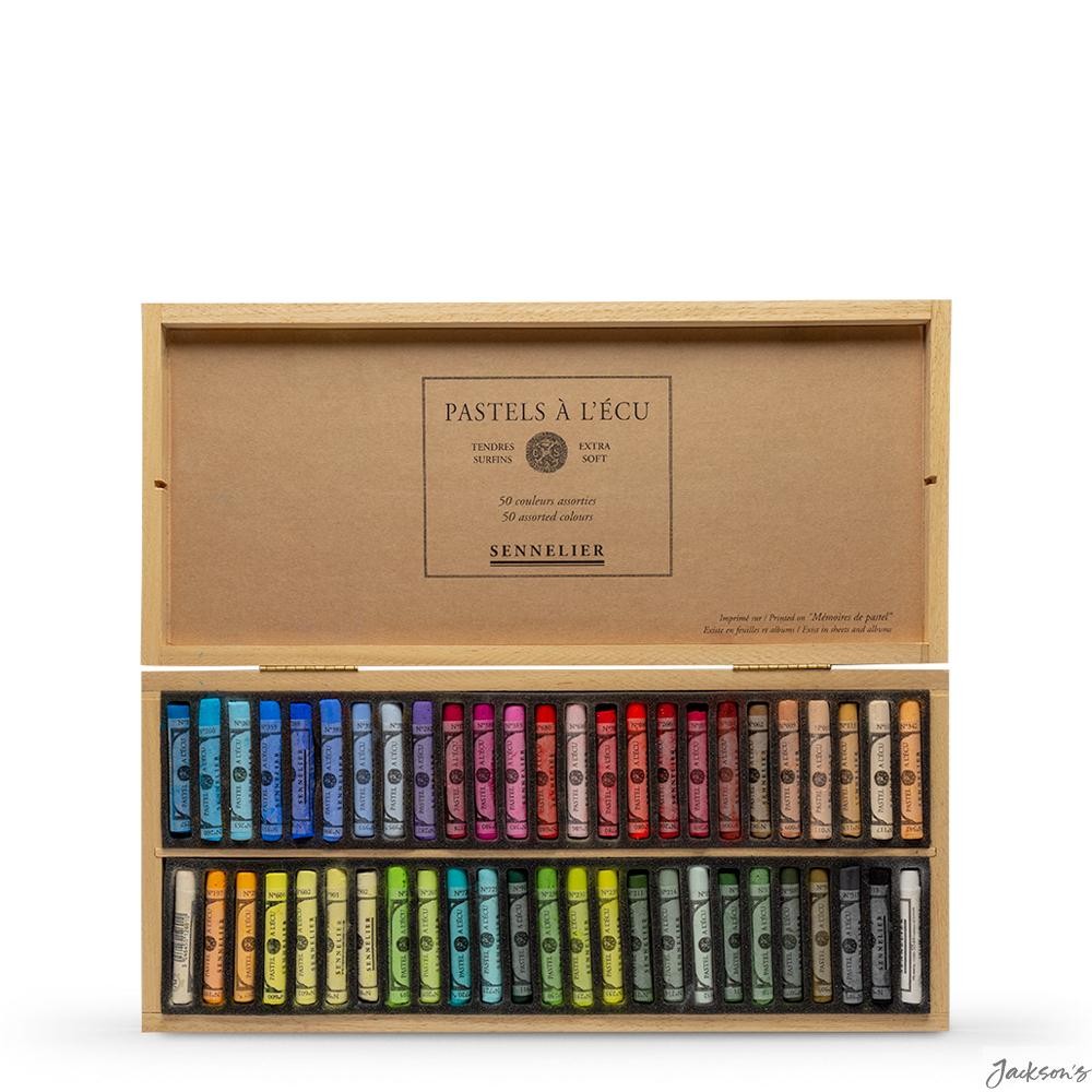 Sennelier Soft Pastels Wooden Box Set 50 Colours For Artists
