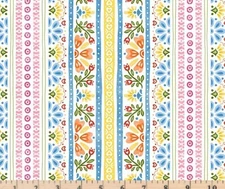 Fiesta Party Stripe DC10851-WHIT Michael Miller 100%  Cotton Fabric By half yard