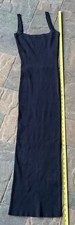 Zara Black Sleek Form Fitting cut out Back long Black Dress Straps Size S NWT