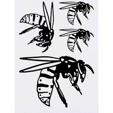 4 x 'Wasp' Temporary Tattoos / Transfers TO00003900 