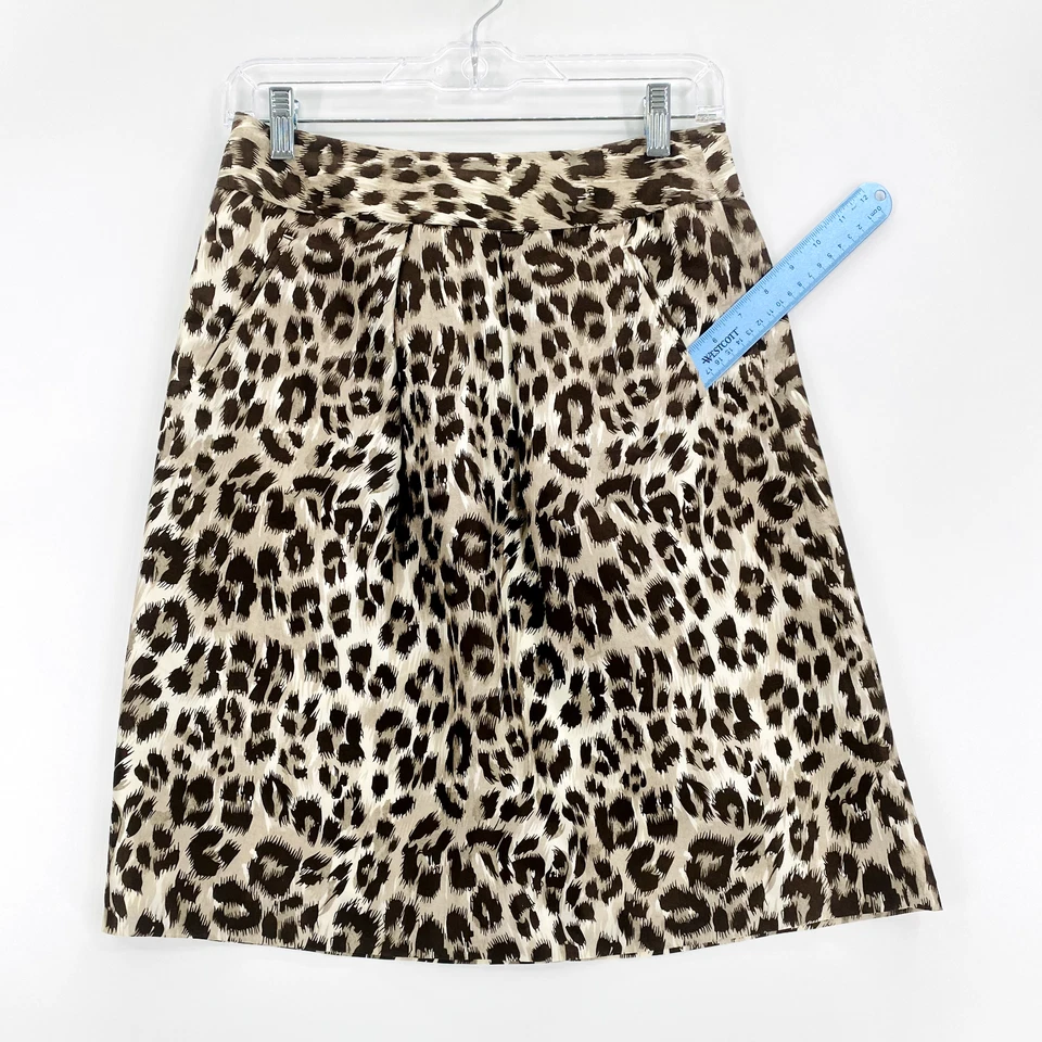 Falda para mujer Banana Republic talla 0 estampado animal leopardo 100 % seda marrón safari Foto 2 de 4