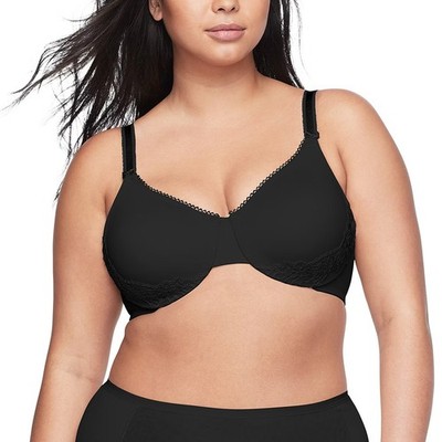 OLGA Luxury Lift Full Figure Underwire Bra 35063 Black Lace 40DD NWT