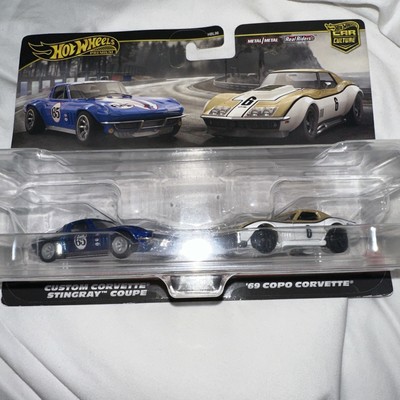 Hot Wheels Premium Car Culture 2x Custom Corvette Stingray Coupe & 69 Copo 1:64