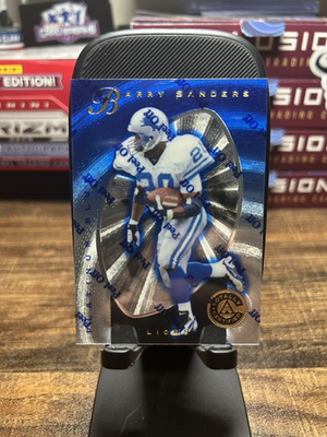 #ad 1997 Pinnacle Totally Certified Barry Sanders Platinum Blue 2499 With Peel $59.00