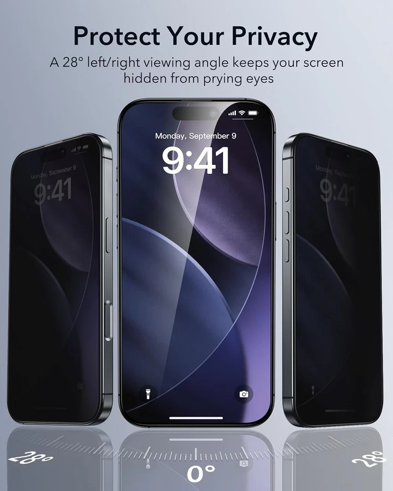 ESR 3 Pack 9H+ Glass for iPhone 17 Pro Screen Protector 17 Pro, Black  - Image 3 of 4