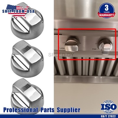 3SET 811195 805328 Range Hood Knob Replacement for Sub-Zero Wolf Pro Ventilation