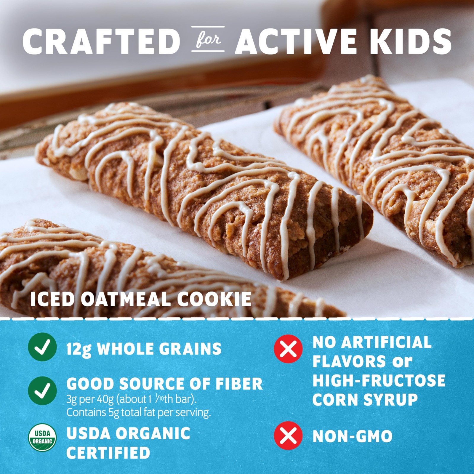 - Iced Oatmeal Cookie - Soft Baked Whole Grain Snack Bars - Usda