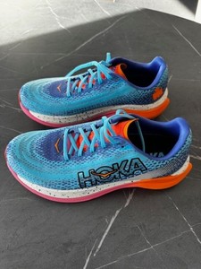 Hoka One One Ironman Mach X Running Shoes Men’s 9.5 Blue Orange Mesh Sneakers