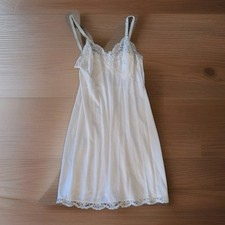 Vintage Gossard Artemis Slip Dress White Lace Lingerie Nightie Women's 36 Short
