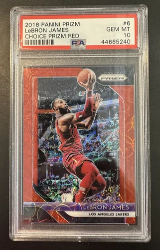 2018-19 Panini Prizm LeBron James Choice Red Prizm /88 PSA 10 #6 Cavaliers