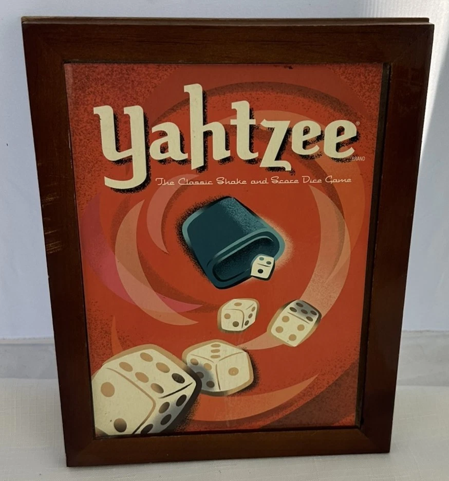 2005 Yahtzee Bookshelf Edition Wood Bookshelf Game by Hasbro Complete Good Cond - Image 4 of 4