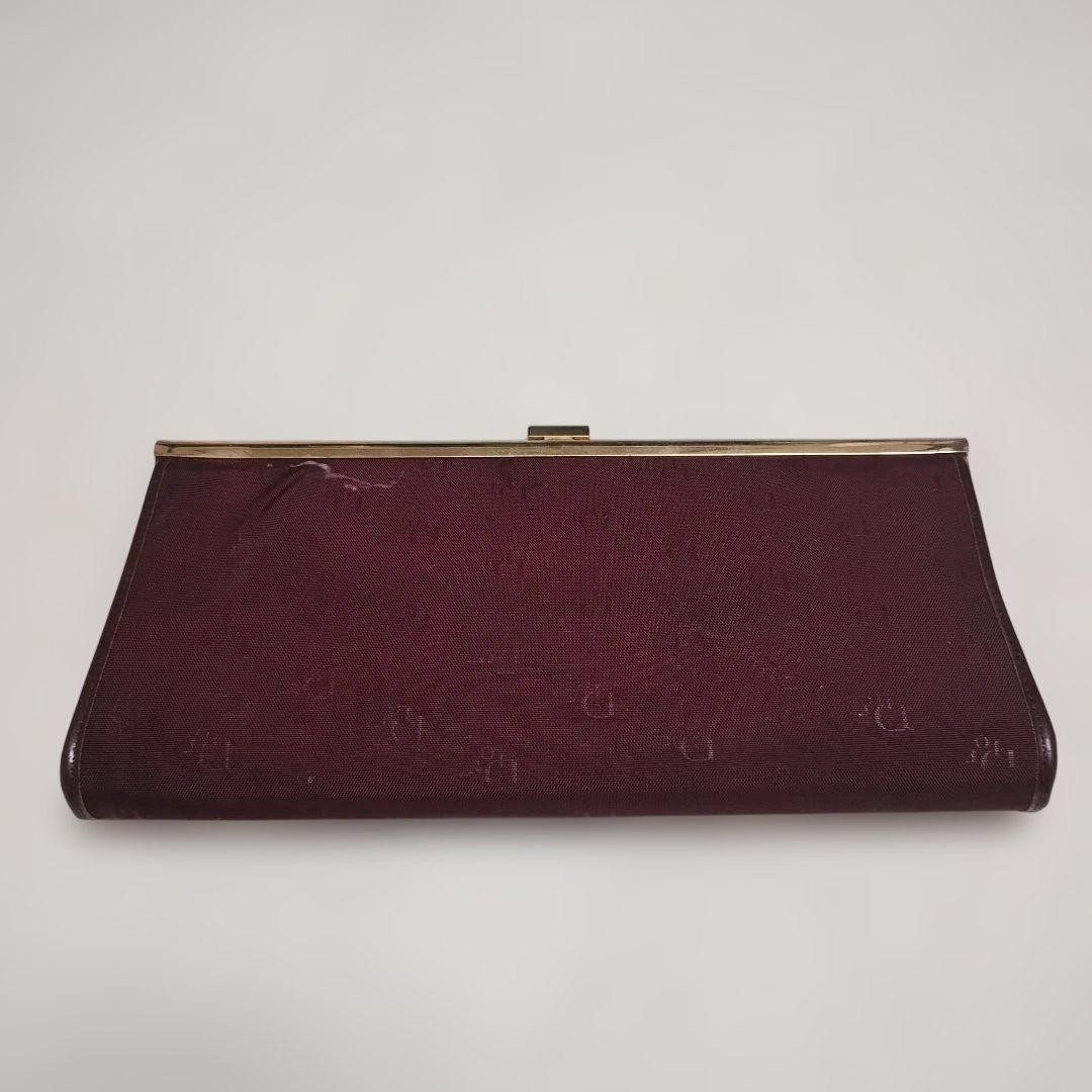 Christian Dior Clasp Bag Canvas Wine Red Trotter Vintage Women's Authentic thumbnail 21