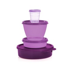 Juego de 4 tazones para refrigerador Tupperware Little Bit Everything Midgets Wonders nuevos