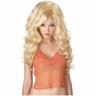 Bombshell Blonde Dolly Long Curly Big Hair Doll Pin Up Womens Costume Wig
