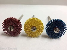 3M RADIAL BRISTLE DISC 3/4" for POLISHING CLEANING FINISHING W/ MANDREL HOLDER 