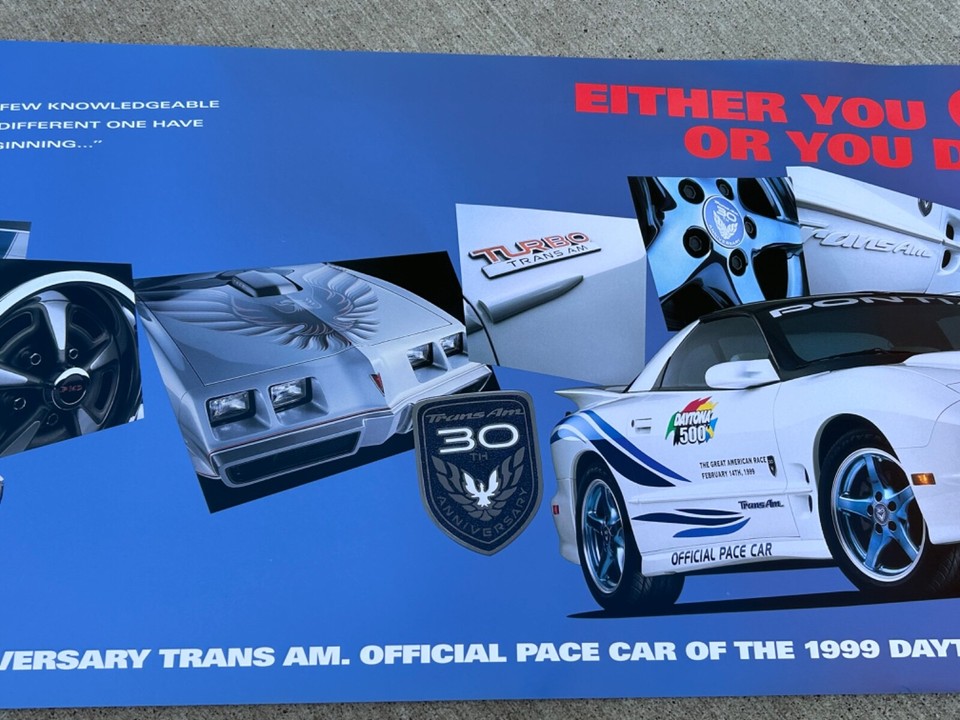 NOS 19691999 Pontiac Trans Am 30th Anniversary Dealership 13 x 39