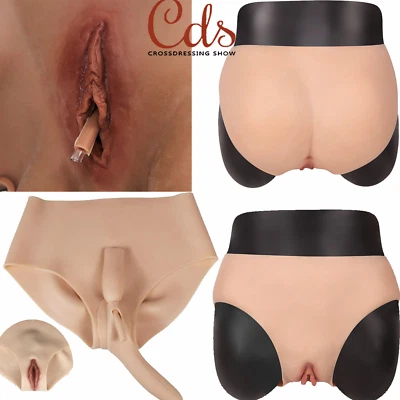 CDS Pantalones Cortos Vagina Falsos de Silicona Panty Pantalones Formadores de Cadera para Travesti Transgéneros