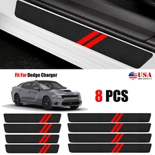 8pcs Custom For Dodge Charger Car Door Sill Protector Guard Step Protector M7