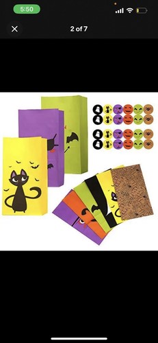 New Halloween 24 Piece Paper Gift Bags Trick or Treat Party Goodie Candy Bag - Picture 2 of 3