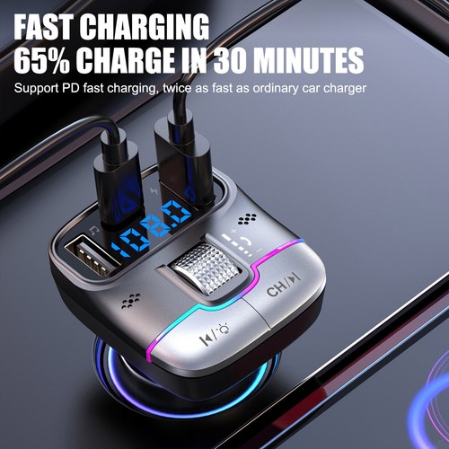 Bezprzewodowy samochodowy nadajnik FM Bluetooth Odtwarzacz MP3 Radio 25W USB Ładowarka Adapter - Zdjęcie 6 z 12
