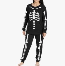 Hyde and Eek Halloween 2-Piece Pajama Set Womens Size XXL Black Skeleton NWT