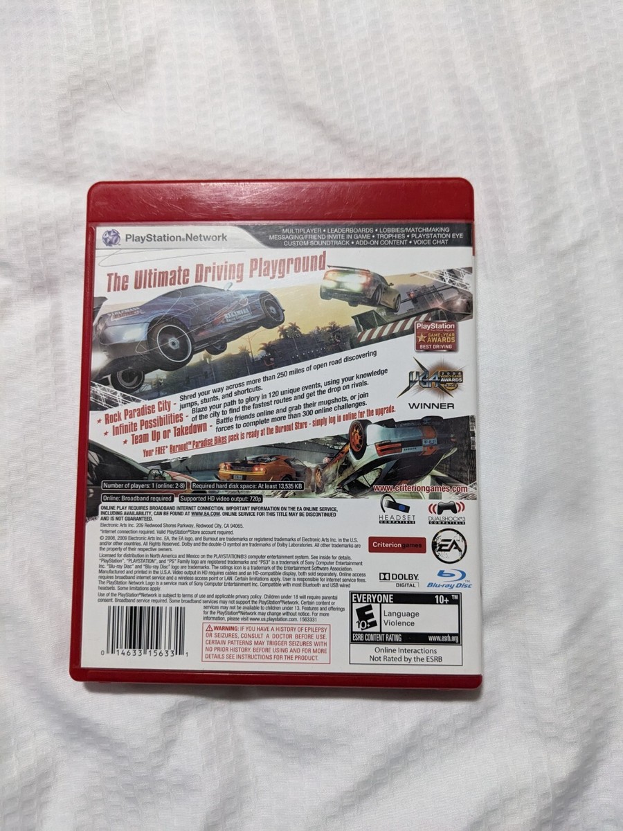 PS 3 : BURNOUT PARADISE Greatest Hits !! COMPLETE w/MANUAL | eBay