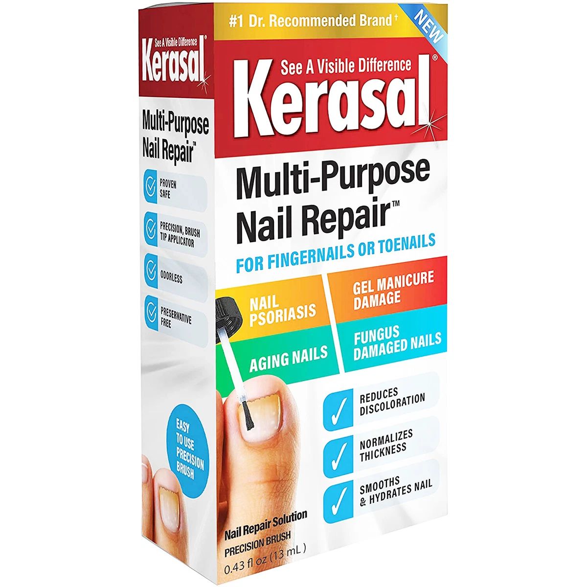 Amazon.com : Kerasal Nail Renewal, Restores Appearance of Discolored or  Damaged Nails, 0.33 fl oz (Pack of 2, Packaging May Vary) : Nail Fungicides  : Beauty & Personal Care