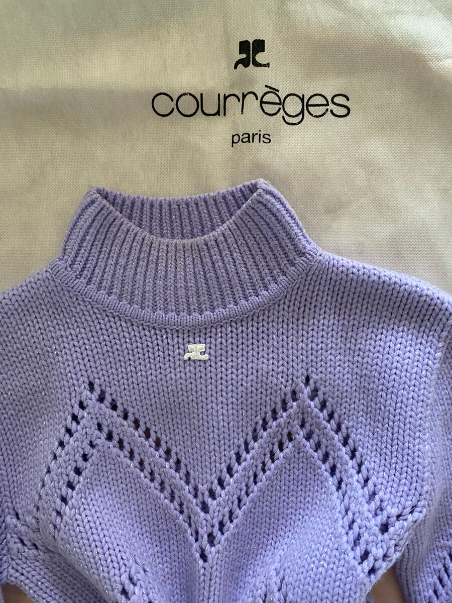 vintage】Courreges knit sweater purple-