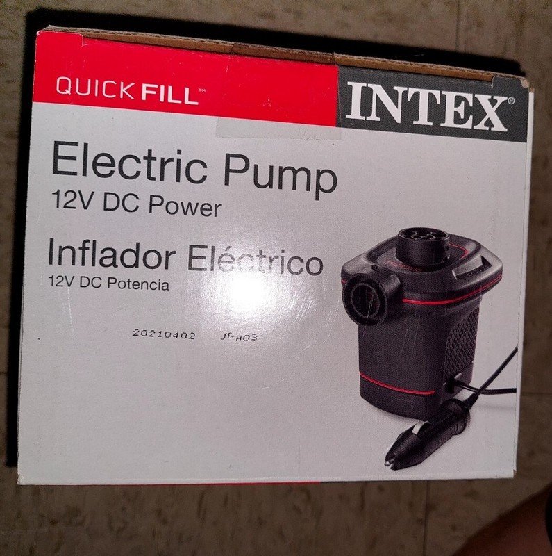 Intex Quick-Fill Air Pump Electric Outdoor Use (for car) 12 V DC Power Black