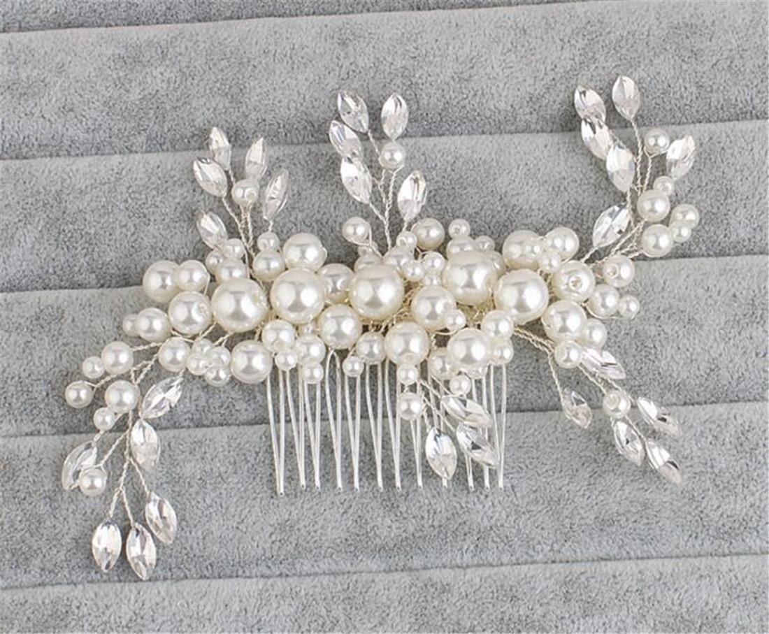 Crystal Hair Comb Pearls Wedding Dress Accessories Beaded Bridal Gown  Headpiece | eBay