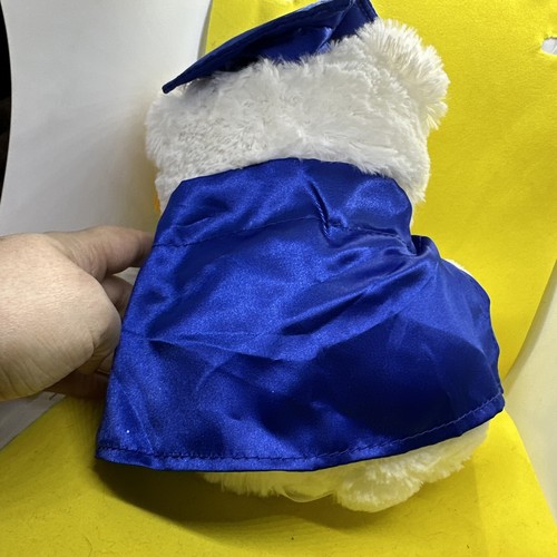 Graduation Teddy Bear White Bear Blue Cap & Gown Holding Diploma - 第 5/6 張圖片