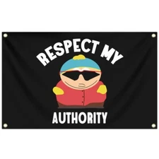Respect My Authority Funny Cartman Flag 3X5 Ft South Park Tapestry Banner Dorm