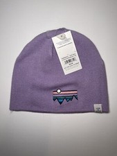 LIFE IS GOOD Embroidery Oval Beanie Knit stretch Hat One Size Lavender - NWT