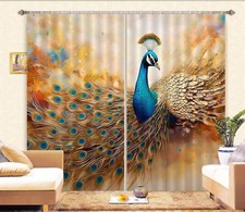 3D Animal Noble Peacock ZHUA3253 Photo Curtain Window Blockout Fabric Vera 2023