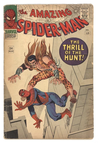 Amazing Spider-Man 34 Marvel 1966 VG Kraven The Hunter Steve Ditko Stan Lee