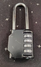 VTG Long Shackle Padlock Coded Lock 4 Digit Number 8342  Combination Lock 4.75"