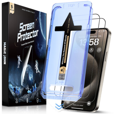 #ad #ad MAGIC JOHN Tempered Glass Screen Protector For iPhone15 14 13 12 11 Pro Max PLUS $18.99