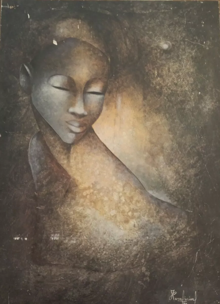ORIGINAL HAITIAN FINE ART PAINTING FAMOUS JEAN RENE JEROME sensual woman  22X16 | eBay
